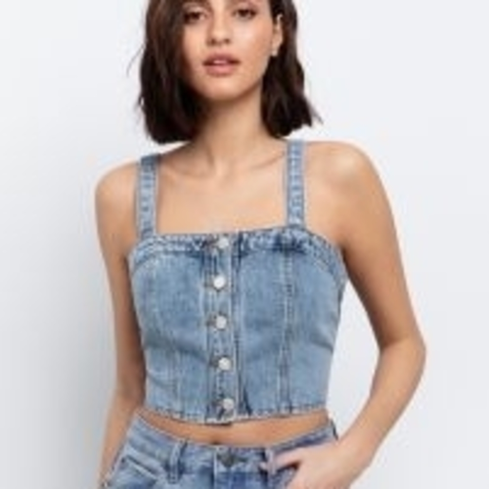 Levi's Light Blue Denim Crop Top